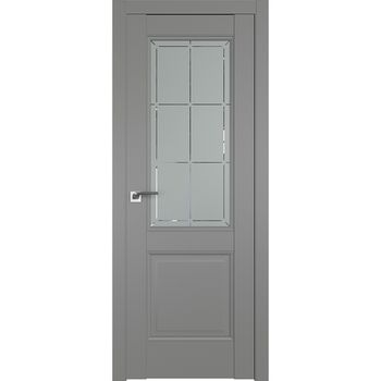 Межкомнатная дверь экошпон Profil Doors 90U грей остеклённая