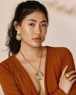 Колье ORI TAO, Palmspring, с пальмовым листом, OT24.2-15-31811 (золотистый)