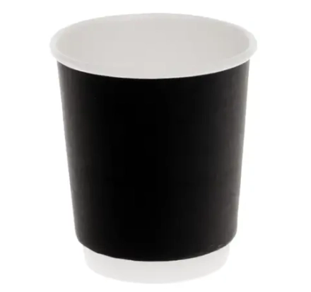 Стакан бумажный 2сл 250 мл d=80мм Черный лак для горячего (24уп)