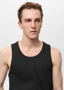 Майка в рубчик slim fit