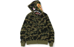 A Bathing Ape 1st Camo Shark Full Zip Худи Fw22 зеленый