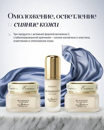 Набор для омоложения, осветления и сияния кожи 3 средства