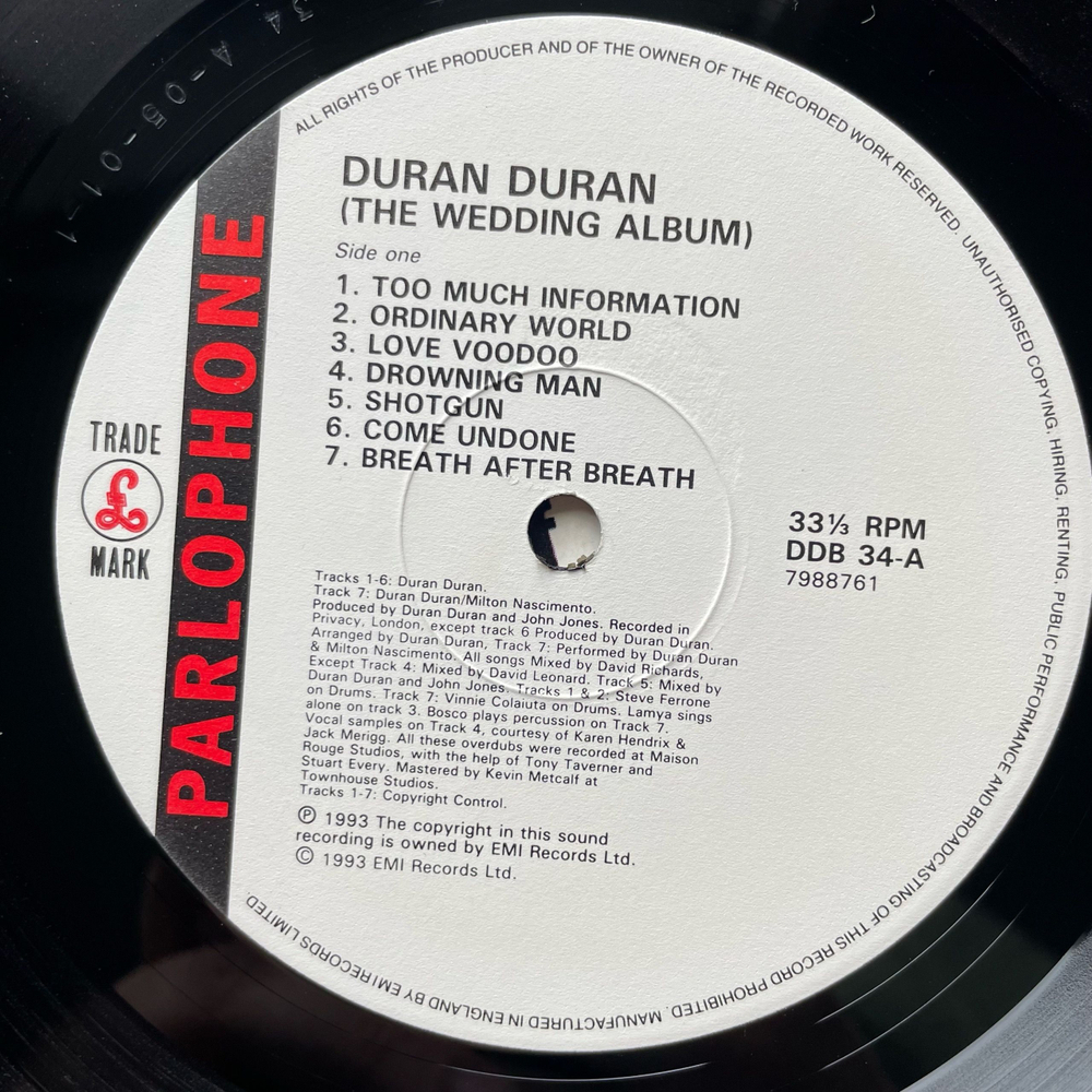 Винтажная виниловая пластинка LP Duran Duran (The Wedding Album) (Англия 1993)