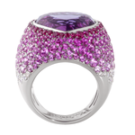 Кольцо с Аметистом, Рубинами, Розовыми Сапфирами и Бриллиантами, R0040-3/25