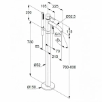 Смеситель для ванны Kludi Bozz 385903976 черный