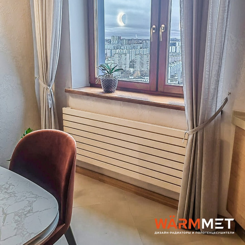 Радиатор WARMMET водяной настенный горизонтальный Flat 60 Н (W) БЕЖЕВЫЙ RAL1015