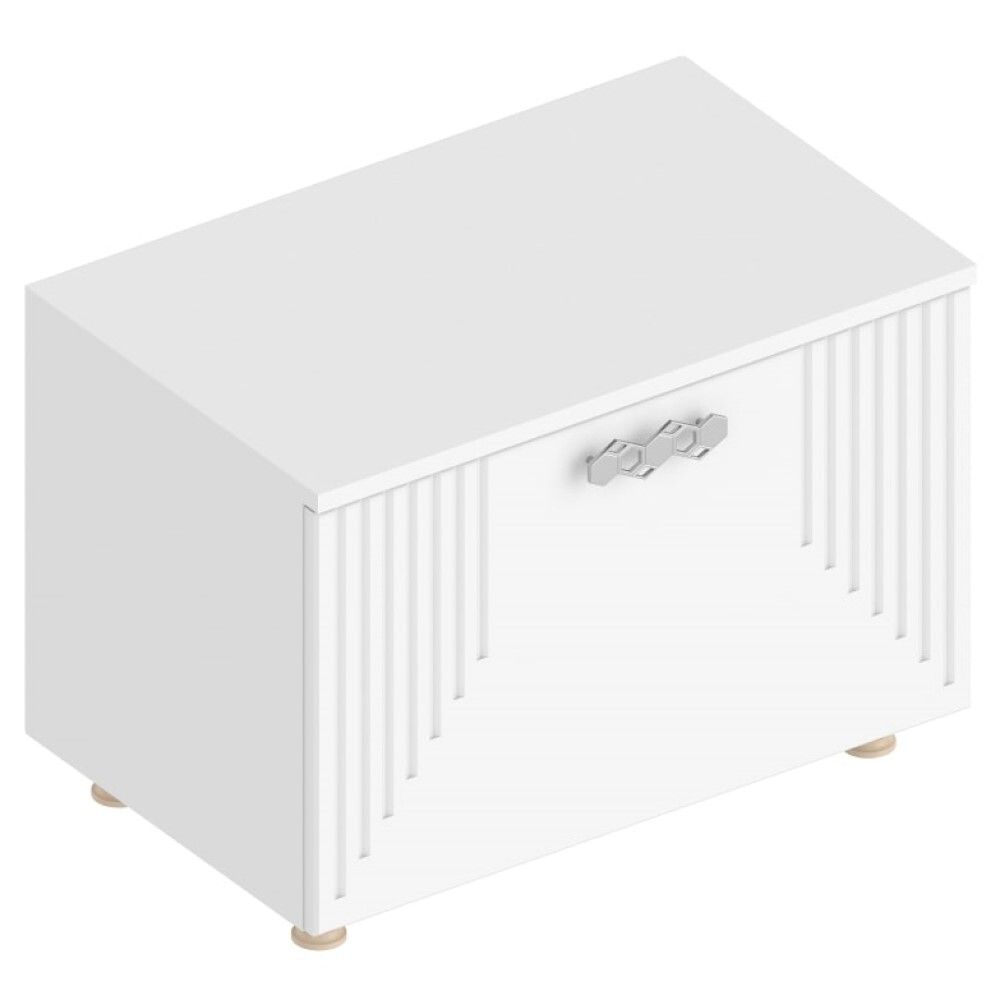 Тумба для обуви 1-ств с полкой  МС "Сандра"(Белый лофт)