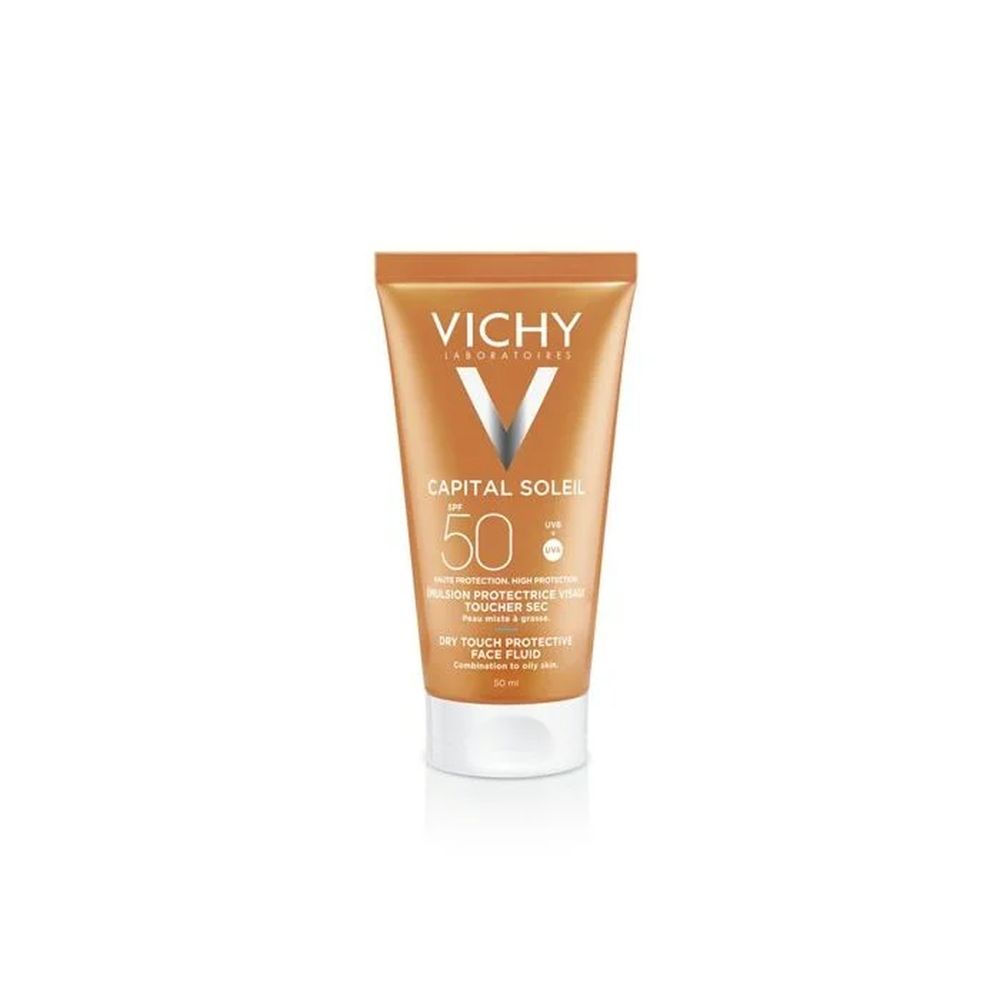 Vichy Солнцезащитная матирующая эмульсия Dry Touch для жирной кожи лица SPF 50, 50 мл