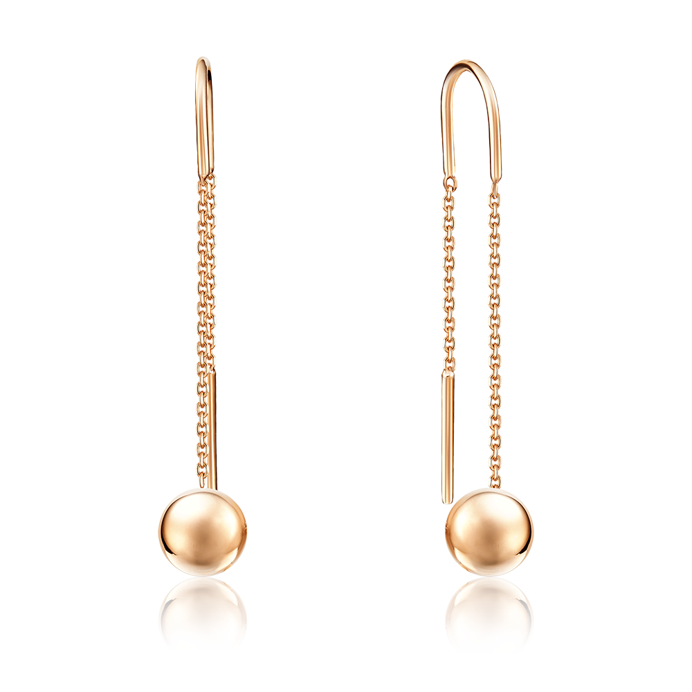 Серьги-продевки из красного золота Артикул: 02-4151-00-000-1110-63