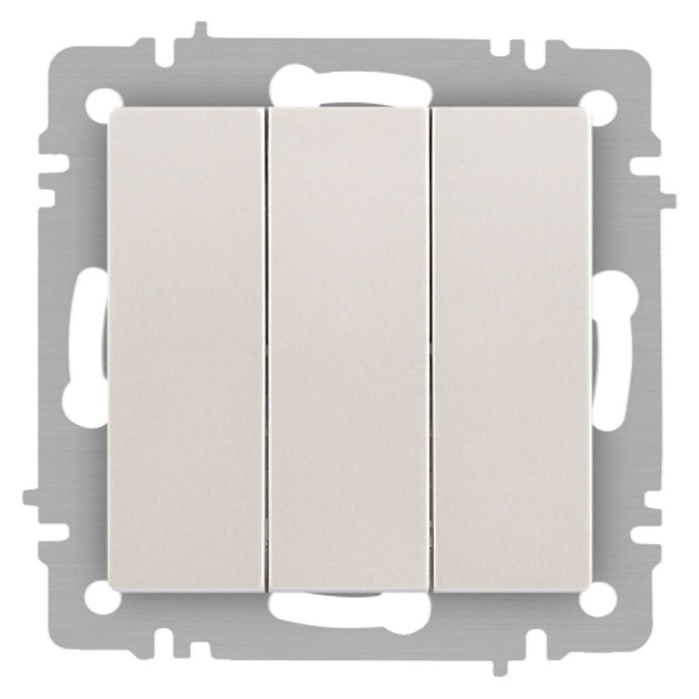 Выключатель Intro Accent 6-106-06 тройной, 10А-250В, IP20, СУ, AL/CU, перламутр | Intro