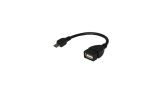 Кабель USB OTG, шт. micro USB – гн. USB-A, 2,4A, 0,15м, ПВХ, черный REXANT