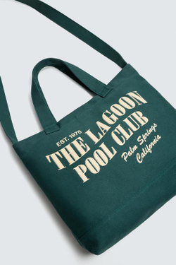 ZARA СУМКА-ШОПЕР ИЗ ТКАНИ, ЗЕЛЕНЫЙ