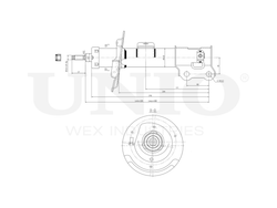 Амортизатор газовый передней подвески правый UNIO SAB-10332