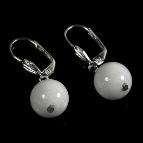 Серьги "Бонбон" кварцит белый асс.