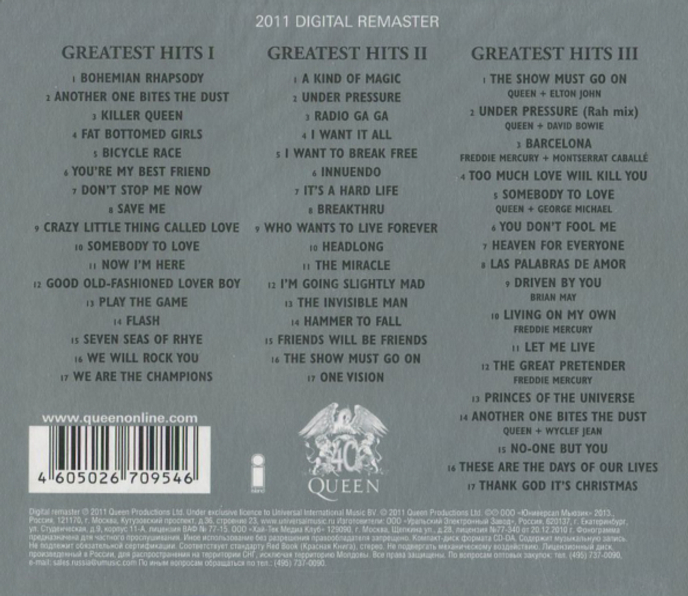 Queen / The Platinum Collection (Greatest Hits I, II & III)(RU)(3CD)