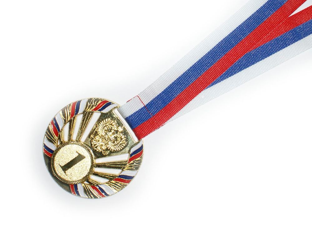 Медаль с лентой &quot;Россия&quot; 1 место (ЗОЛОТО). Диаметр 6,5 см: 1804-1