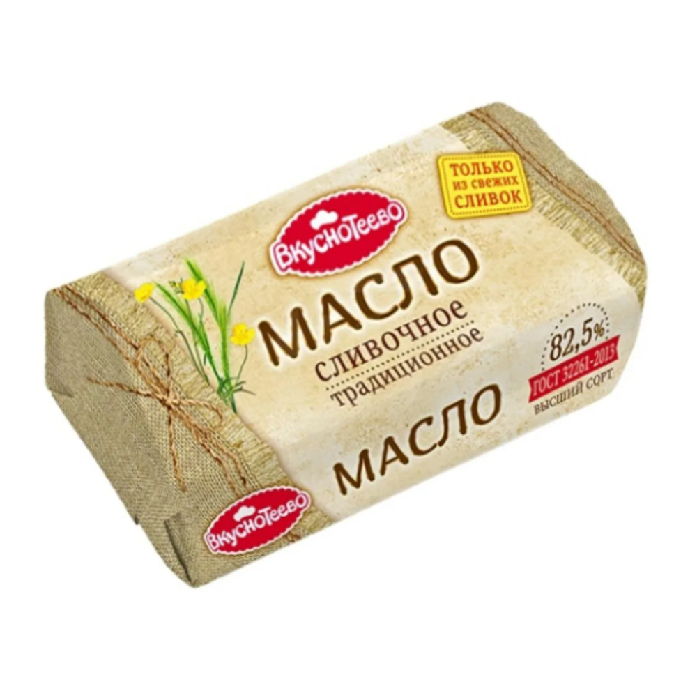Масло сливочное Традиционное Вкуснотеево 82.5%, линкавер 340г