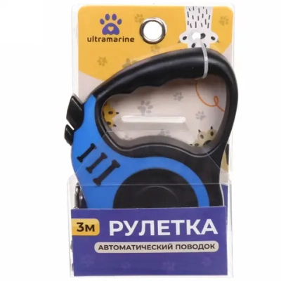 Поводок-рулетка «Дог» 3м до 15кг цвет голубой