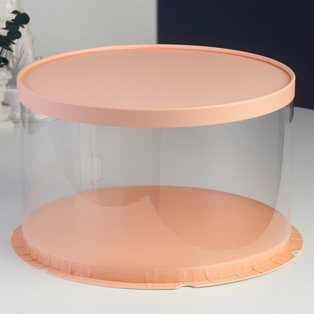 Коробка-Тубус под торт "Розовый", 30 × 30 × 18 см