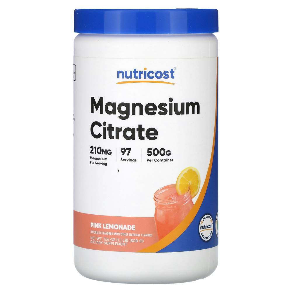 Nutricost, цитрат магния, со вкусом розового лимонада, 500 г (1,1 фунта)