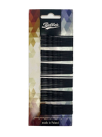 Невидимки Ставвер Карбон черные волнистые 60мм 60шт/уп