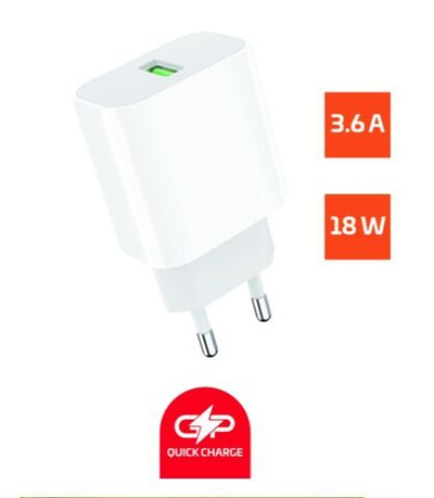Сетевое зарядное устройство GoPower GPQC07 1USB 3.0A 18W