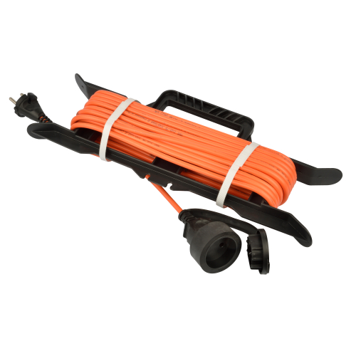 UG /UCK-1N/2x0,75/20M/F IP44 ORANGE Удлинитель силовой на рамке, б/з, 1гнездо, 20м (ПВС 2х0,75), 6A. Оранжевый. TМ Uniel