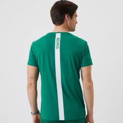 Мужское теннисное поло Björn Borg ACE Stripe T-Shirt Men - Green