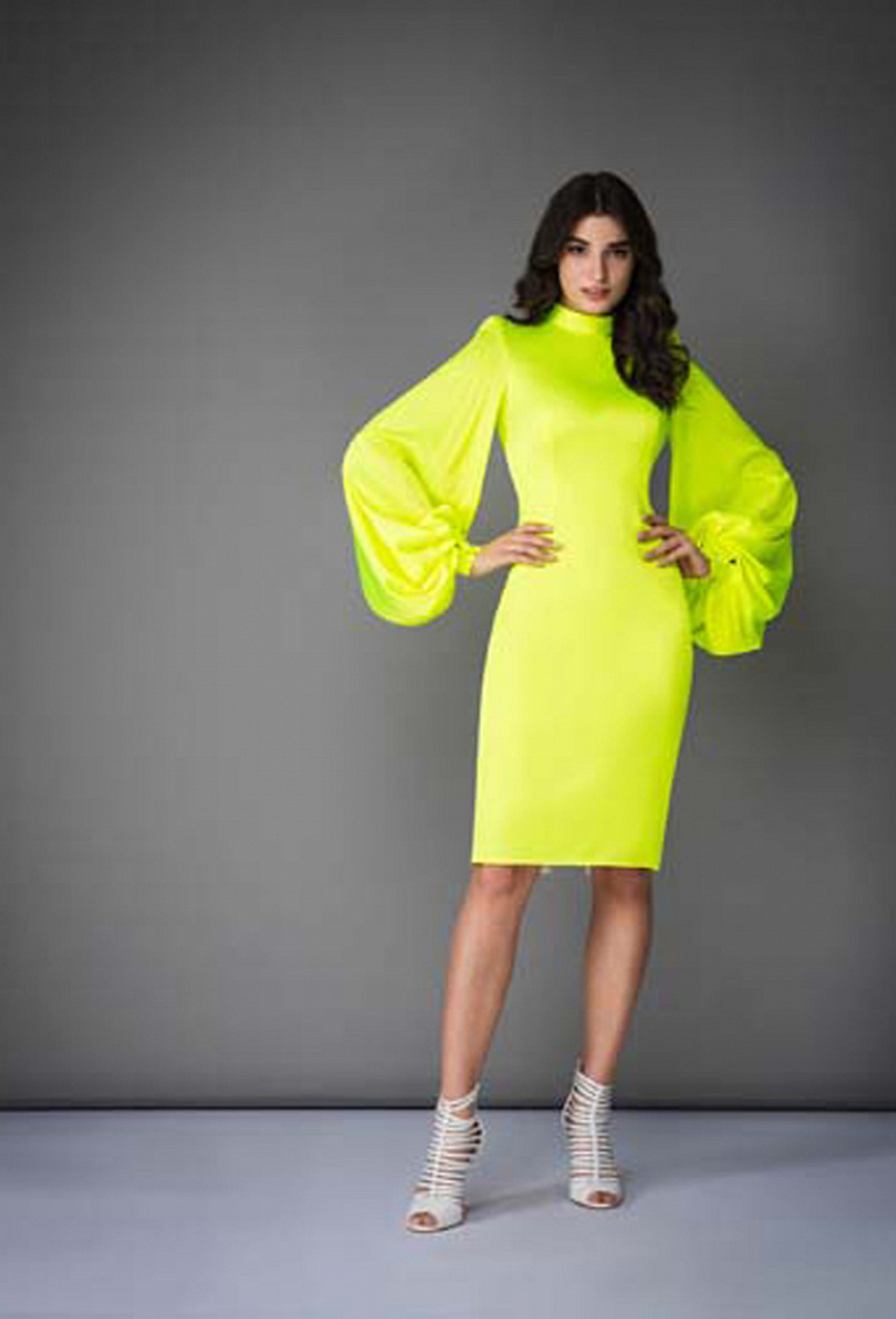 Платье-футляр жёлтое 08-05-21SS