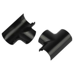 Т-образный угол ЭРА T-KK-30-13-GR для полукруглого кабель-канала графит 30х13мм 2шт/комплект | Кабель-канал полукруглый