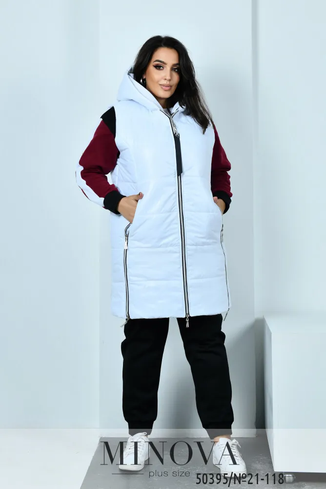 Костюм 21-118-марсала-белый Minova