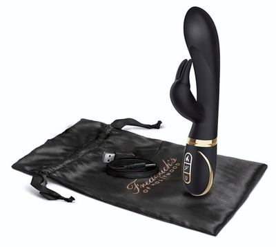 Черный вибратор-кролик с эффектом нагрева Warming Rabbit Vibrator (Цвет: черный)