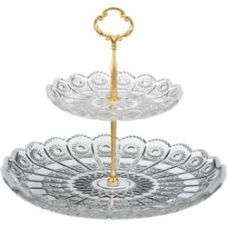 ФРУКТОВНИЦА 2-Х ЯРУСНАЯ "MUZA CRYSTAL" ДИАМЕТР=18/30 СМ. ВЫСОТА=28,5 СМ. (КОР=6ШТ.)