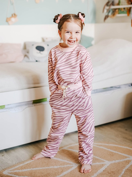 Брюки прямые Mjölk Зебра розовая