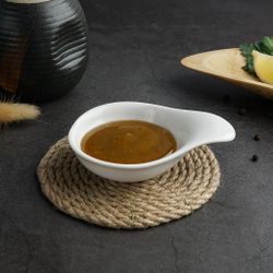 Соусник 40 мл 10,5*8 см h3 см Mini Mix с ручкой белый фарфор P.L. Proff Cuisine [6]