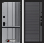 Входная дверь Лабиринт SKYLAB - 22 Графит софт черная вставка