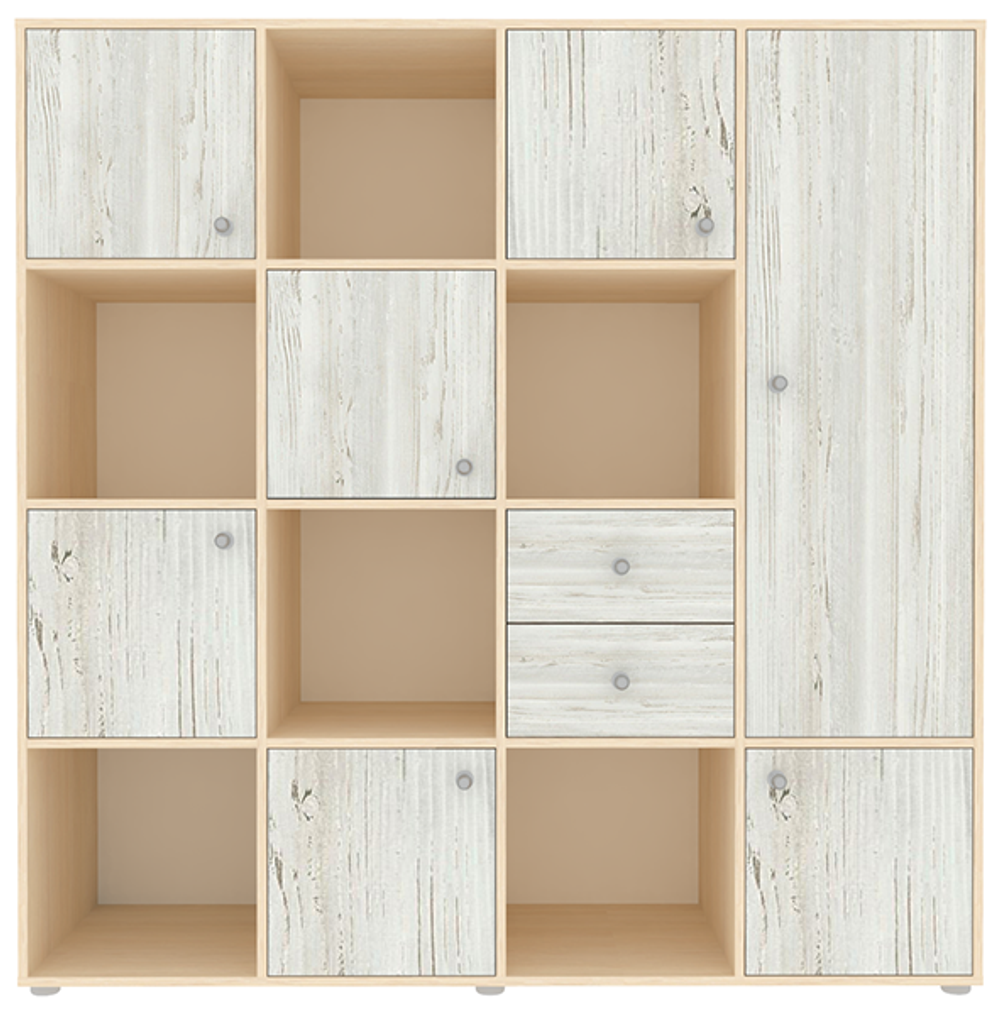 Стеллаж КарИВи Джери 2  Дуб Молочный Винтерберг