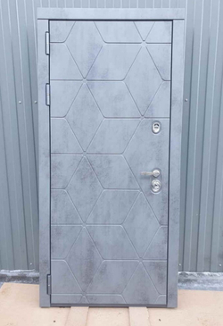 Входная металлическая дверь Рекс 28 Бетон темный / ФЛ-243 Узор лиственница  16мм