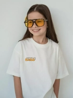 Футболка детская оверсайз в школу трикотажная