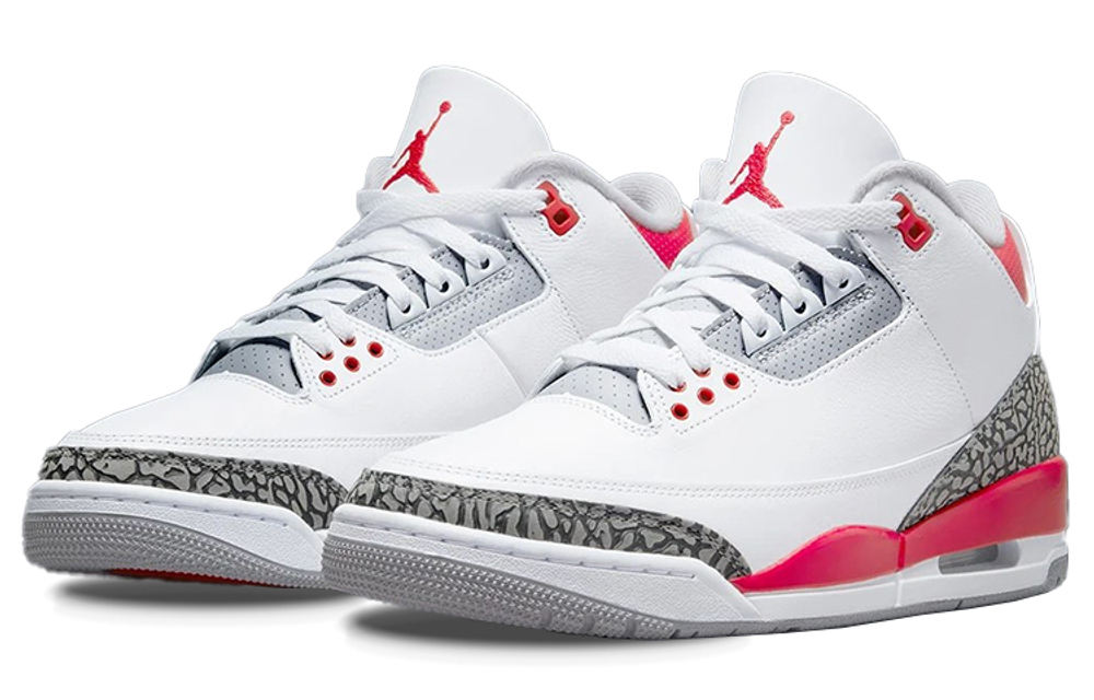 Jordan Air Jordan 3 retro "fire red" high-top retro basketball shoes for men and women with the same flame red and white 2022 replica version