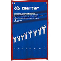 KING TONY (12C8MRN) Набор комбинированных удлиненных ключей, 6-13 мм, 8 предметов