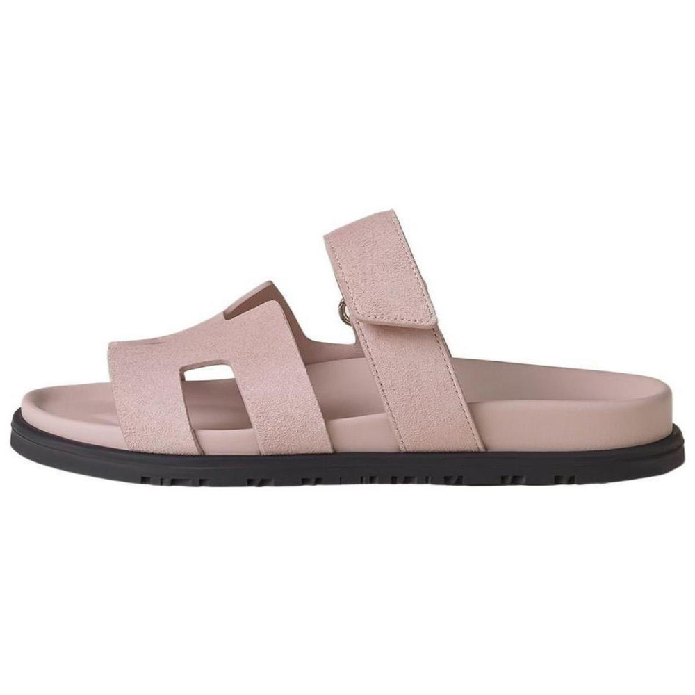 Hermes Chypre simple fashion one-word slippers women's pink, H222297Z 27