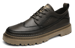 Jeep Casual Leather Shoes Men"s Low top Khaki
