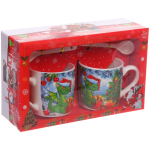 Кружка керамическая 200мл в наборе 2шт с ложками «Загадочный Дракон»