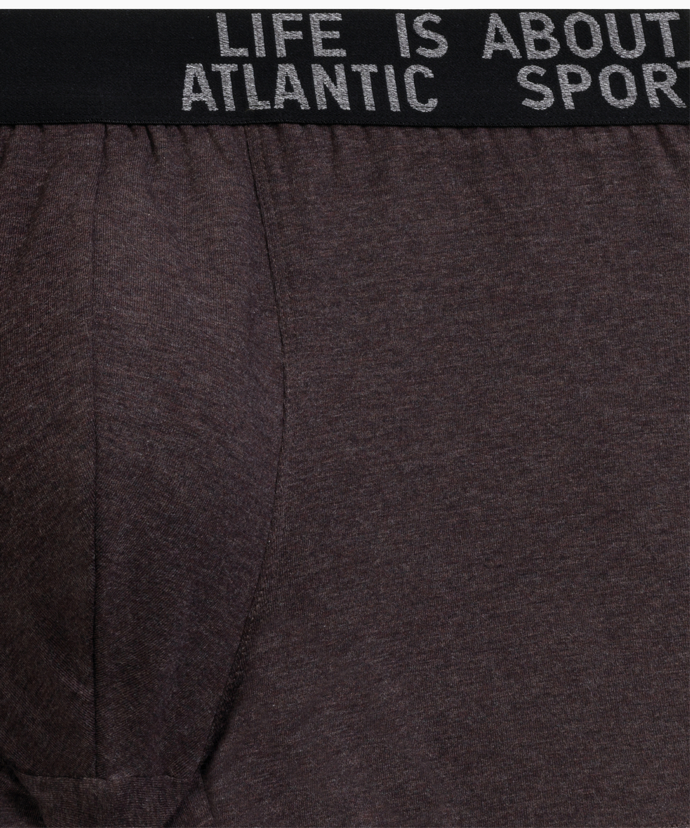 Мужские трусы шорты Atlantic, набор из 3 шт., хлопок, тёмно-серый меланж + медно-багряный меланж + коричневый меланж, 3MH-226