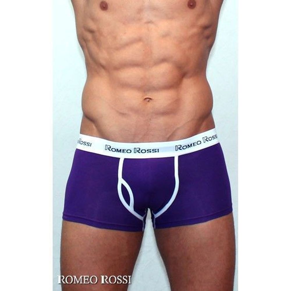 Мужские трусы хипсы баклажановые Romeo Rossi Boxer Brief RR365-5