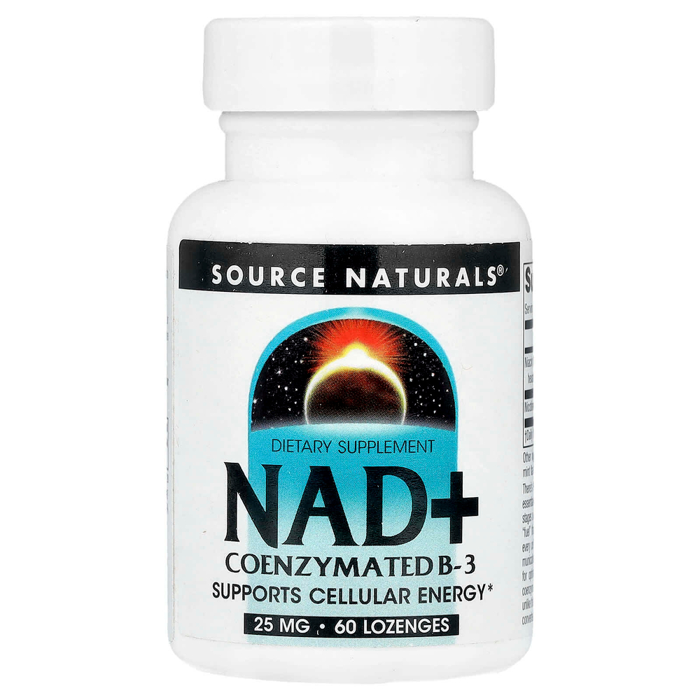 Source Naturals, NAD+, коферментированный витамин B3, 60 пастилок