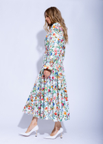 Женское летнее платье миди с цветочным принтом