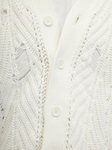 Белый хлопковый кардиган Sublimation с перфорацией