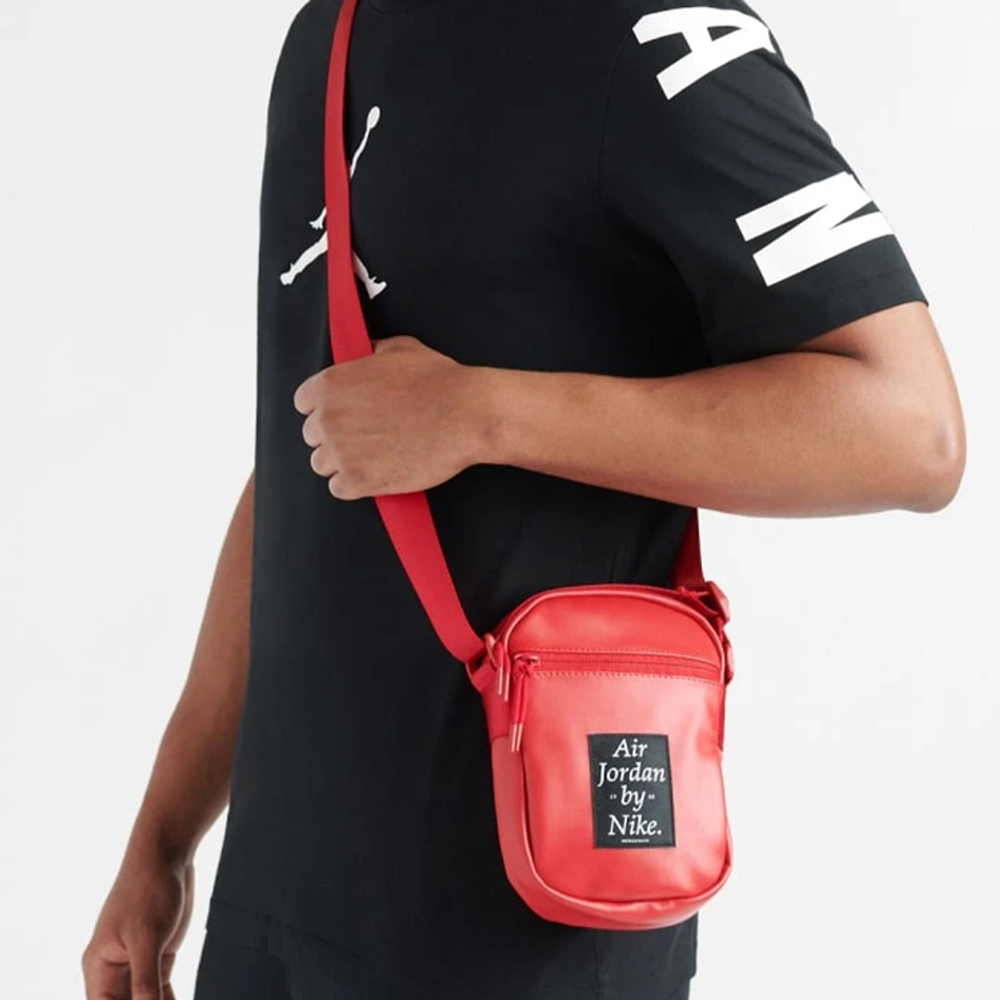 Jordan Nike Collaboration Polyester Shoulder Bag, Crossbody Bag Unisex Red